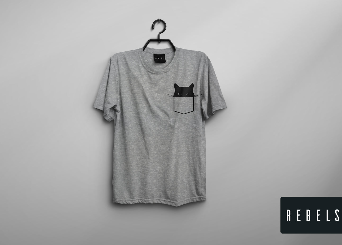 Pocket Cat 2.0 - Grey | Half Sleeve Premium T-Shirt | Clearance Sale