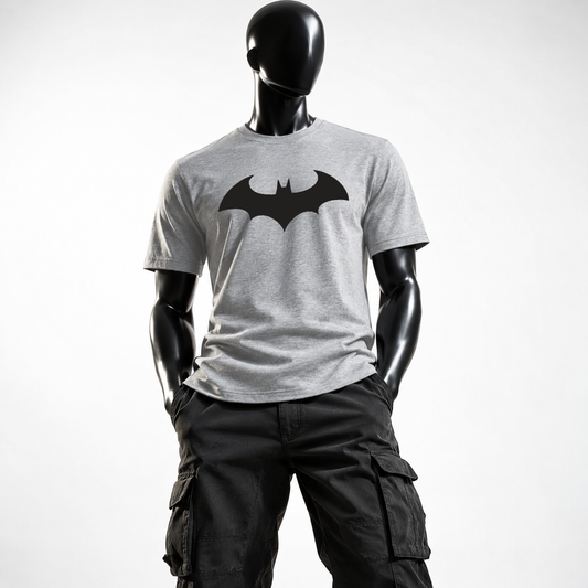 Dark Knight: Grey Melange | Half Sleeve Premium T-Shirt