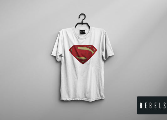Man of Steel- Superman 2.0- White | Half Sleeve Premium T-Shirt