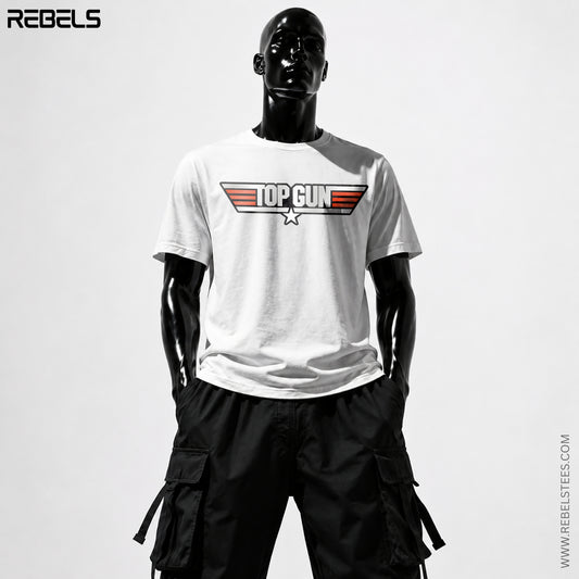Top Gun- White | Half Sleeve Premium T-Shirt