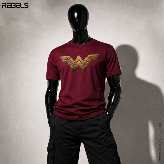 Wonder Woman- Maroon | Half Sleeve Premium T-Shirt