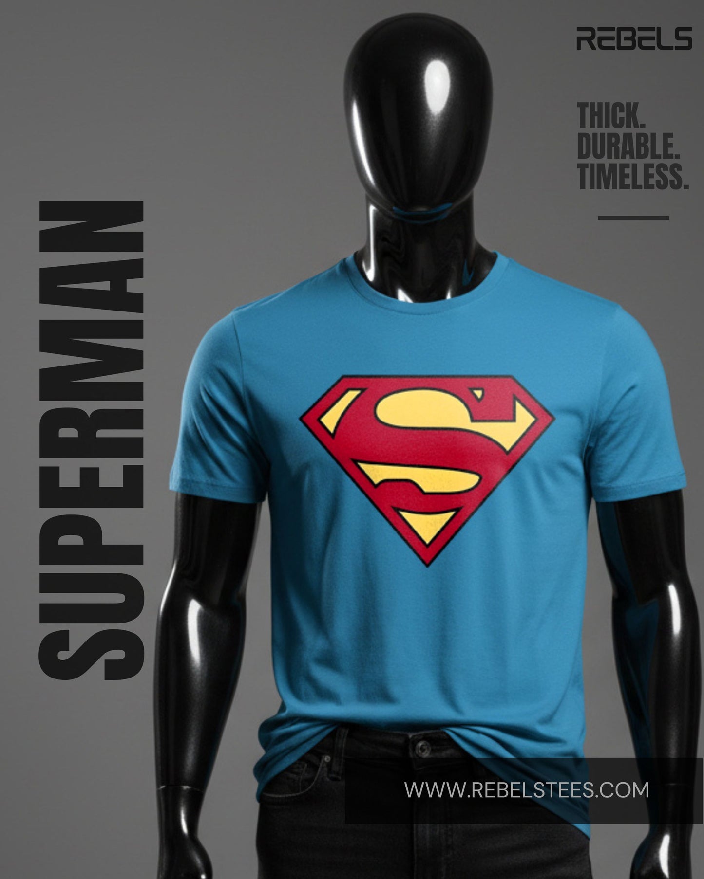 Classic Superman- Sky| Half Sleeve Premium T-Shirt