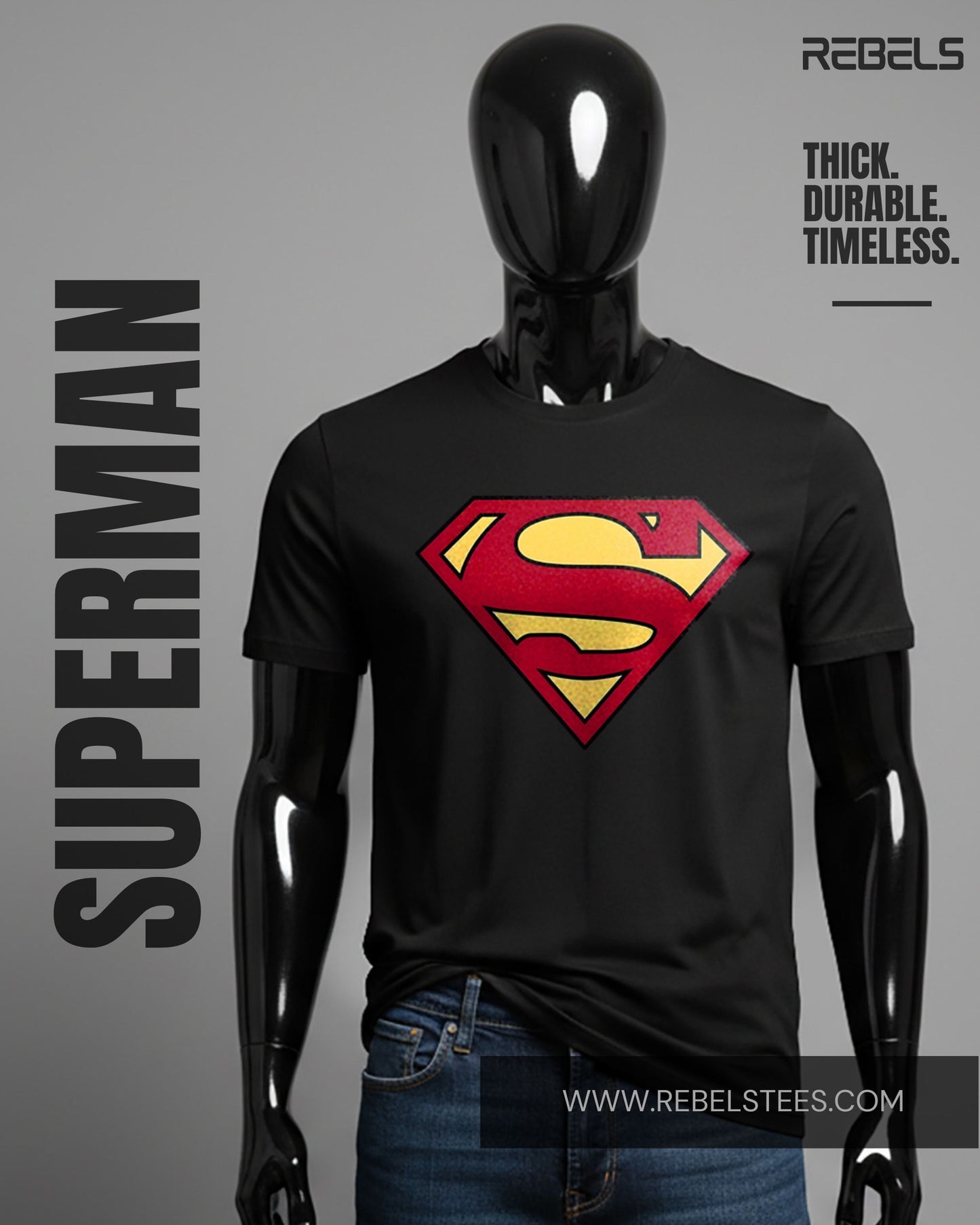 Classic Superman- Black | Half Sleeve Premium T-Shirt