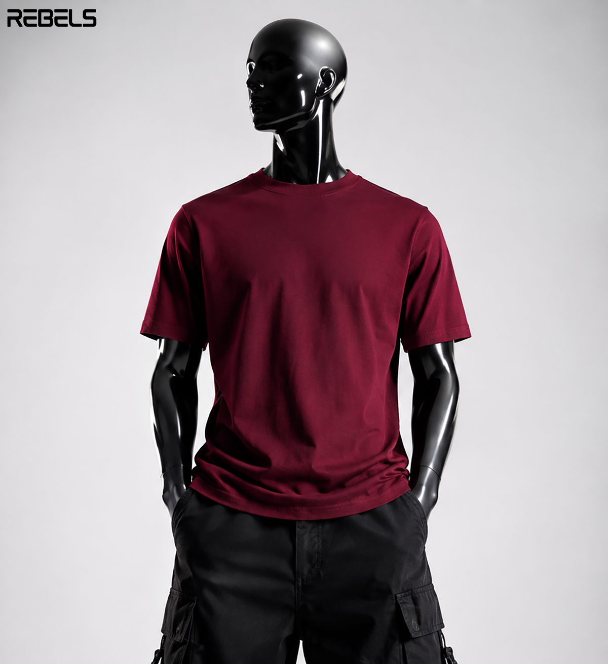 Burgundy Elite | Plain Half Sleeve Premium T-Shirt